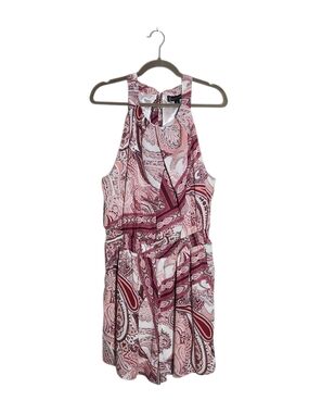 New York & Company Pink Paisley Romper Size XL